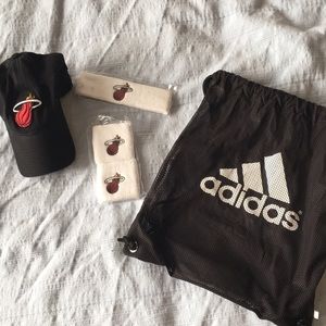 Miami Heat workout gear and backpack